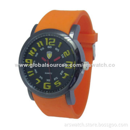 New Sports Watch for Men, 30 Meters Waterproof, Japan Quartz Movement, Silicone Strap